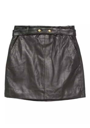 Studio Ar Lain belted leather skirt - Brown