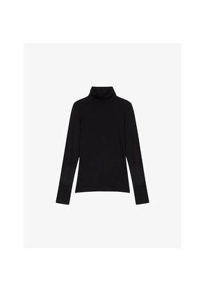 Womens Maje Roll-Neck Long-Sleeve Stretch-Jersey Top