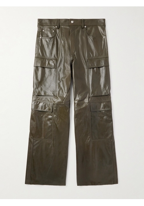 Rick Owens - Straight-Leg Leather Cargo Trousers - Men - Green - UK/US 28