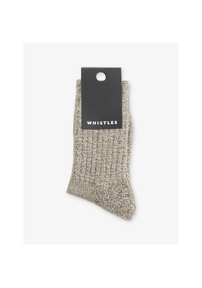 Womens Whistles Chunky Marl Stretch-Cotton Ankle Socks