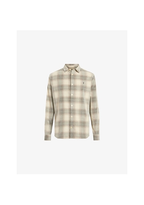 Mens Allsaints Yuki Logo-Embroidered Checked Cotton Shirt