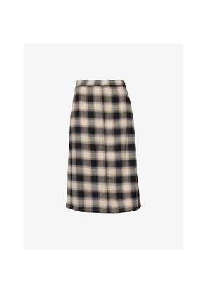 Womens Heresy Fog Check Cotton Midi Skirt