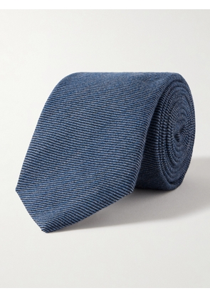 Canali - 8cm Ribbed Wool and Silk-Blend Tie - Men - Blue