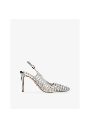 Womens Steve Madden Carleigh Heeled Faux-Leather Sling-Backs