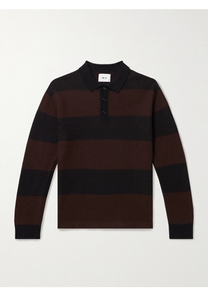 NN07 - Rugby 60017 Striped Wool Polo Shirt - Men - Black - S