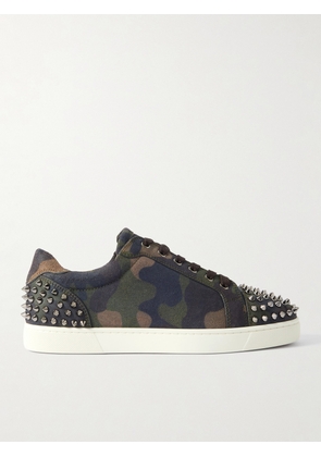 Christian Louboutin - Seavaste 2 Studded Camouflage-Print Canvas Sneakers - Men - Green - EU 40