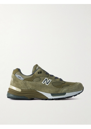 New Balance - M992 Leather-Trimmed Suede, Nubuck and Mesh Sneakers - Men - Green - UK 6