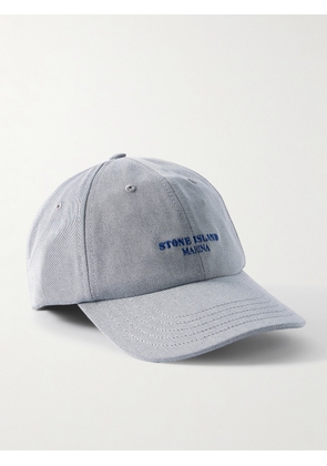 Stone Island - Marina Logo-Embroidered Cotton-Blend Gabardine Baseball Cap - Men - Blue