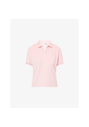 Womens Hunza G Towelling Short-Sleeves Cotton-Jersey Polo Shirt