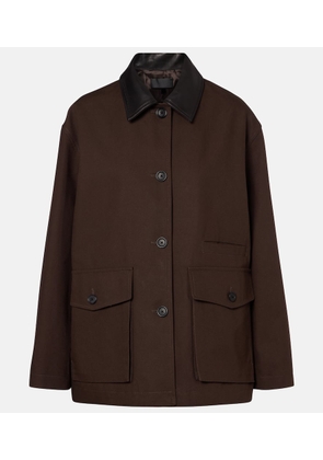 Nili Lotan Leather-trimmed cotton jacket