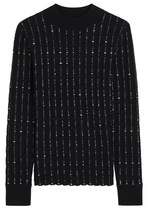 Joseph Stripe-embroidered Knit top - Black And Silver - XS (UK6 / XS)