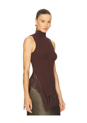 Cult Gaia Doja Knit Top in Brown. Size XS. Also in L, M, S, XL.