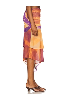 Feners Festa Skirt in Rust,Purple. Size S. Also in M, XS.