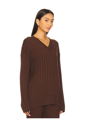 House of Harlow 1960 x REVOLVE Irvina Ribbed V Neck in Chocolate. Size XS. Also in L, M, S, XL, XXS.