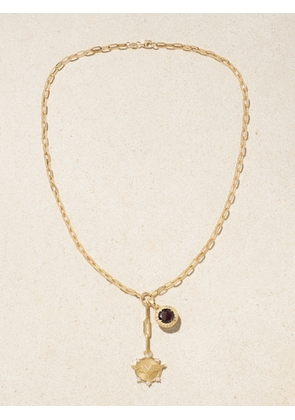 FoundRae - Vivacity & Internal Compass 18-karat Gold, Garnet And Diamond Necklace - Red - One size