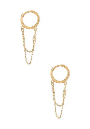 Natalie B Jewelry Reese Huggy Hoop Earring in Metallic Gold.