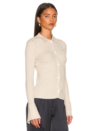 MORE TO COME Brandy Button Front Sweater in Beige. Size M. Also in L, S, XS.
