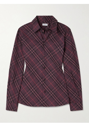 Burberry - Checked Cotton-poplin Shirt - Purple - UK 4,UK 6,UK 8,UK 10,UK 12,UK 14,UK 16,UK 18