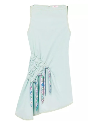 PUCCI Vivara-print ruched minidress - Blue