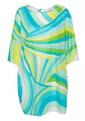 PUCCI Iride-print cotton minidress - Blue