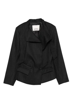 ISABEL MARANT pinstripe wrap blazer - Black