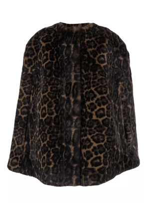 Apparis leopard-print cape - Brown