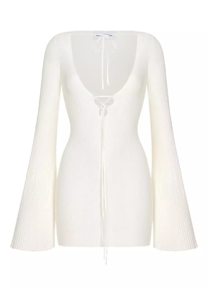 KOROBEYNIKOV ribbed-knit mini dress - White