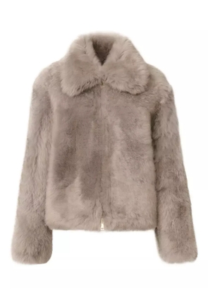 Fabiana Filippi shearling zip-front jacket - Grey