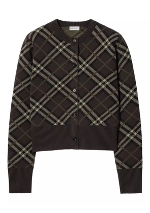 Burberry check-pattern cashmere cardigan - Brown