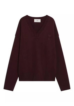 AMI Paris V-neck embroidered sweater
