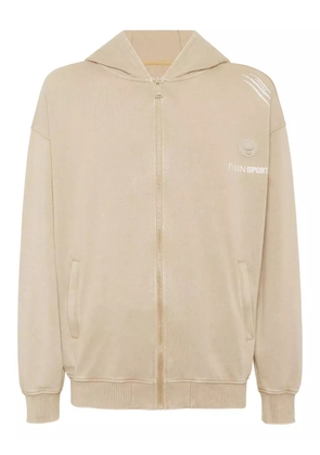 Plein Sport graphic-print zip-up hoodie - Neutrals