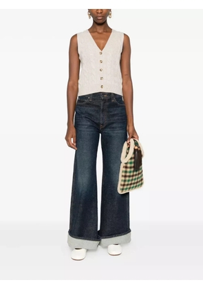 DÔEN cable-knit button vest - Neutrals