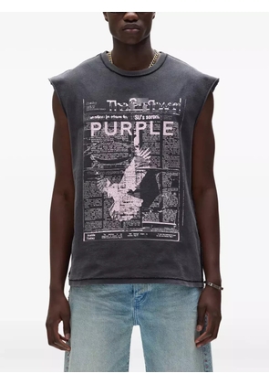 Purple Brand Good News eagle-print sleeveless vest - Grey