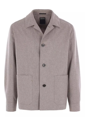 Zegna button-fastening patch-pocket jacket - Neutrals