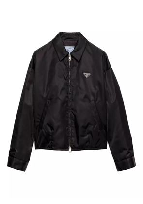 Prada triangle-logo shirt-collar shirt jacket - Black