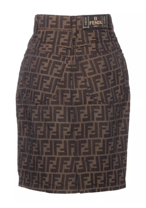 Fendi Pre-Owned 1970-1980 Zucca mini skirt - Brown