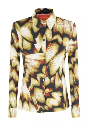 La DoubleJ abstract-print shirt - Green