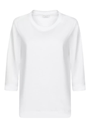 DRIES VAN NOTEN three-quarter sleeve cotton T-shirt - White