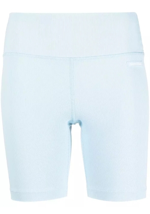 Sporty & Rich logo-patch ribbed biker shorts - Blue