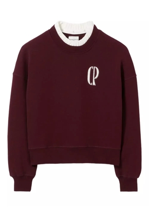 Claudie Pierlot logo-patch cotton-blend sweatshirt - Red