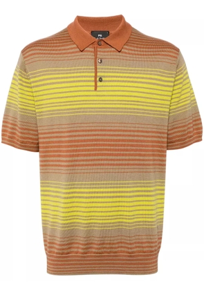 PS Paul Smith striped merino wool polo shirt - Orange