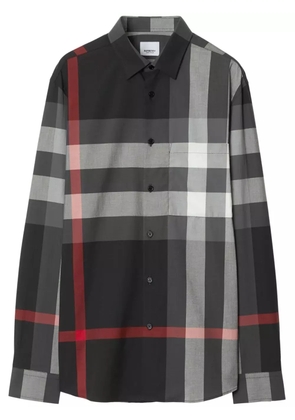 Burberry check-pattern chest-pocket shirt - Black
