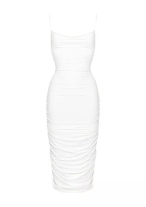 KOROBEYNIKOV draped-details midi dress - White
