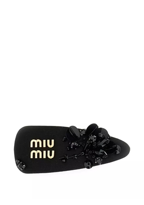 Miu Miu logo-lettering hair clip - Black