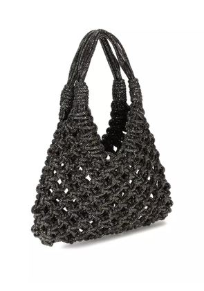 Hibourama crystal-embellished shoulder bag - Grey