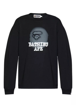A BATHING APE® Ape Head spray-paint long-sleeve T-shirt - Black