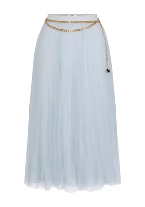 Elisabetta Franchi pleated chain-belt midi skirt - Blue