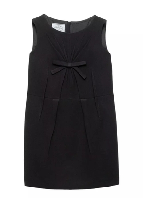 Prada bow-detail pleated mini dress - Black