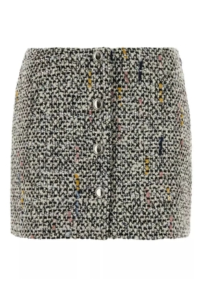 Alessandra Rich tweed sequinned mini skirt - Neutrals