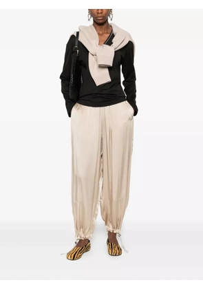 Fabiana Filippi elastic-waist drawstring trousers - Neutrals